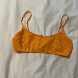 Orange textured bikini top
